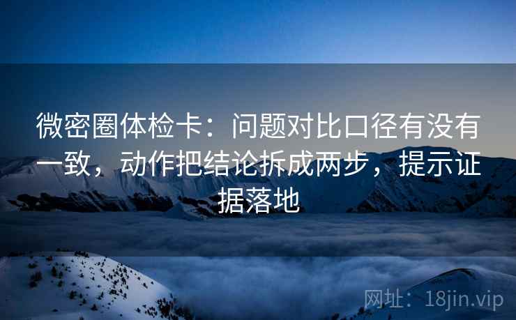 微密圈体检卡：问题对比口径有没有一致，动作把结论拆成两步，提示证据落地
