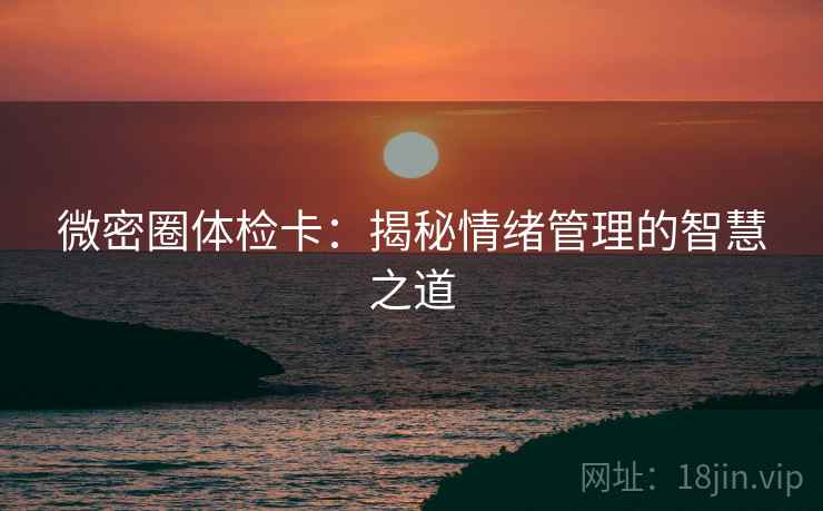 微密圈体检卡：揭秘情绪管理的智慧之道