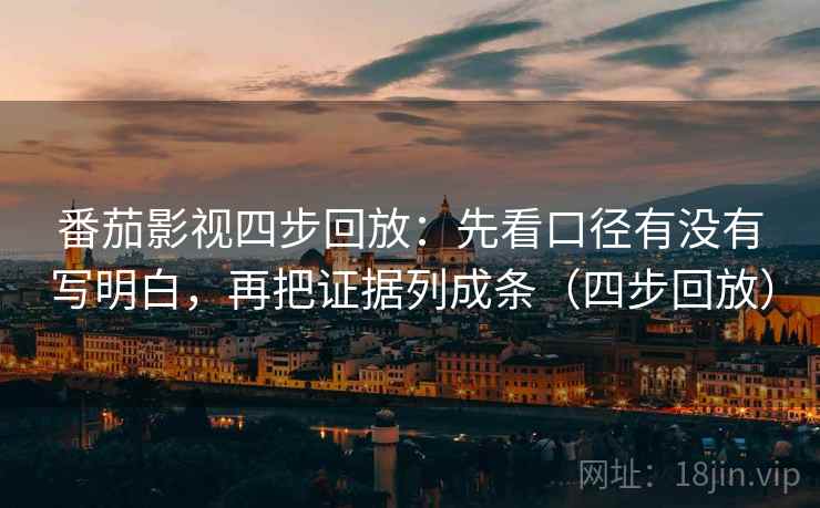 番茄影视四步回放：先看口径有没有写明白，再把证据列成条（四步回放）