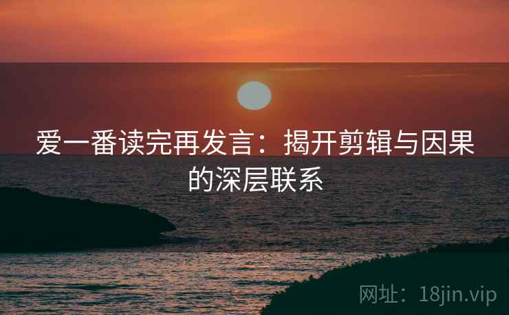 爱一番读完再发言：揭开剪辑与因果的深层联系
