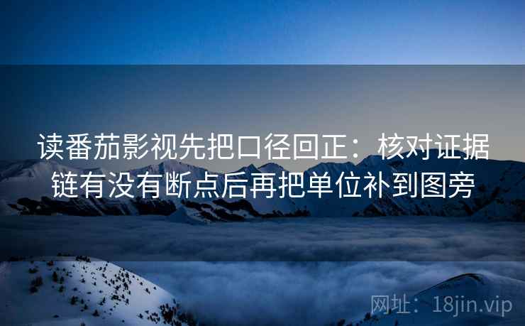 读番茄影视先把口径回正：核对证据链有没有断点后再把单位补到图旁