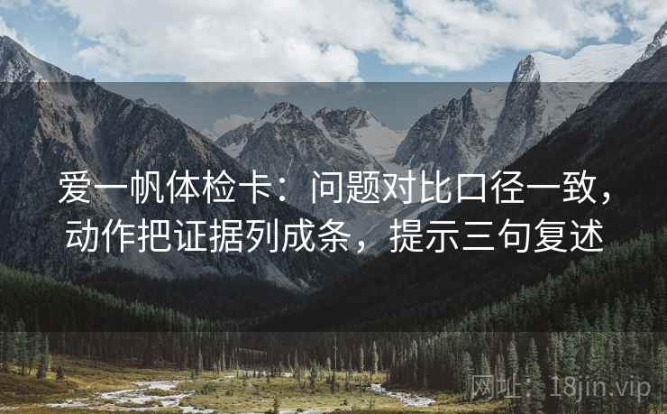 爱一帆体检卡：问题对比口径一致，动作把证据列成条，提示三句复述